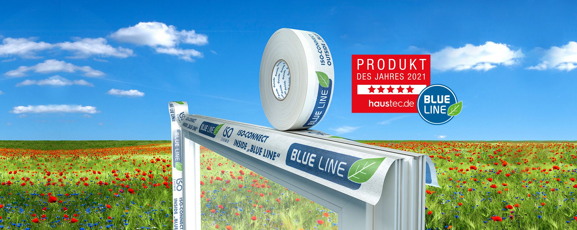 BIOBASIERTE FENSTERANSCHLUSSFOLIEN „BLUE LINE“ – PRODUKT DES JAHRES 2021